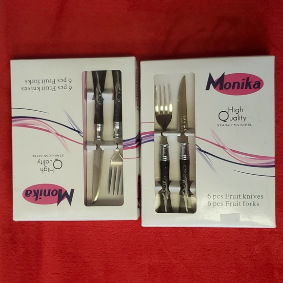 NWT, Monika High Quality Stainless Steel 12 Fruit Knives and 12  Fruit Fork . - Picture 7 of 8